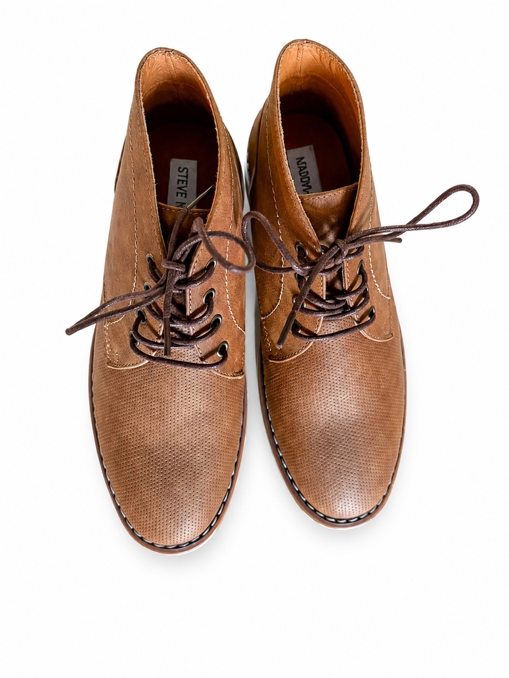 Steve Madden Blasoir Kids Dress Chukka Boots Boys Size 5 Brown Lace-Up Shoes